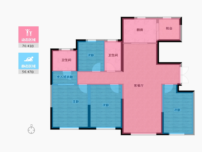 陕西省-西安市-中海·寰宇天下-114.40-户型库-动静分区