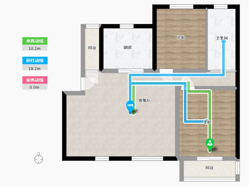 陕西省-西安市-万科东方传奇-74.40-户型库-动静线