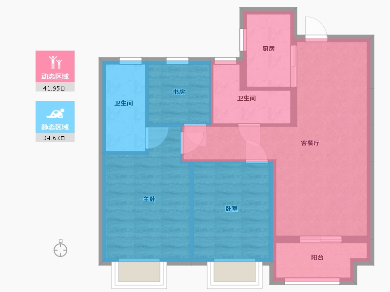 江西省-南昌市-市政桂语江南-74.64-户型库-动静分区