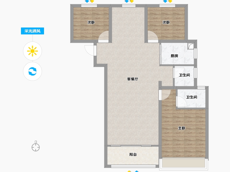 河南省-平顶山市-江山·森林城-102.40-户型库-采光通风