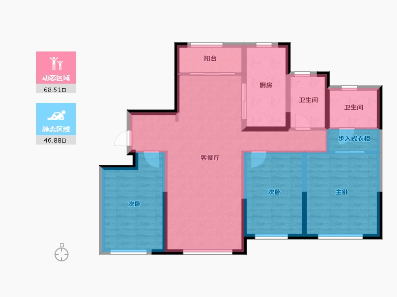 陕西省-西安市-中海·寰宇天下-103.20-户型库-动静分区