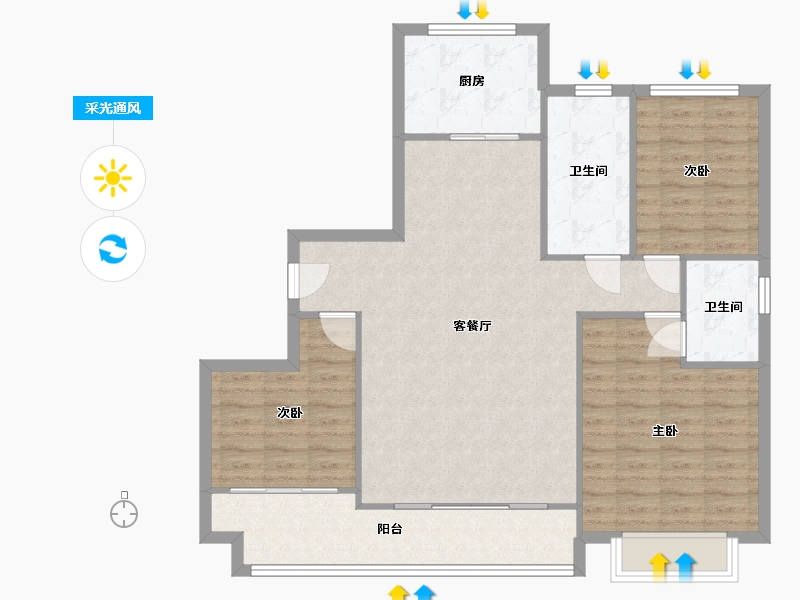 山东省-滨州市-学府名著-114.40-户型库-采光通风