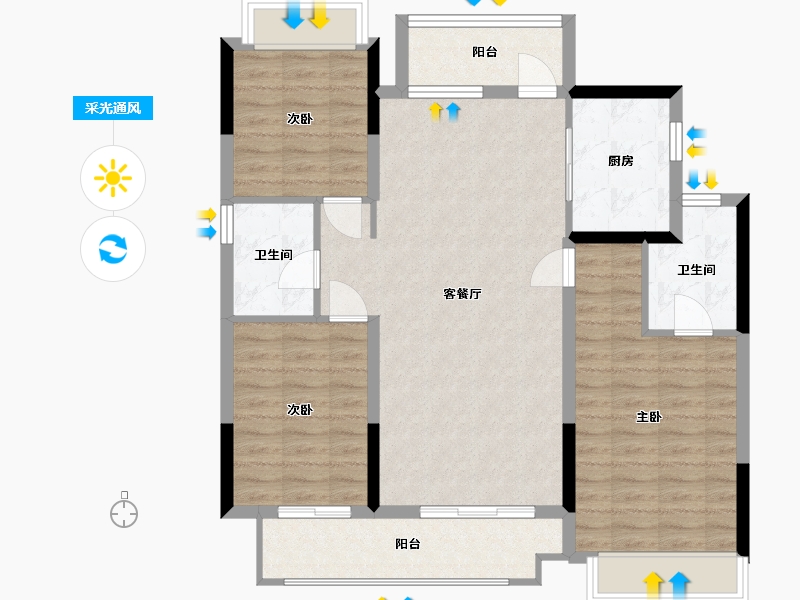 湖北省-潜江市-鑫园未来城-99.10-户型库-采光通风