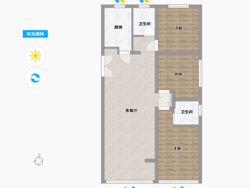 河北省-保定市-晨阳小镇-85.19-户型库-采光通风