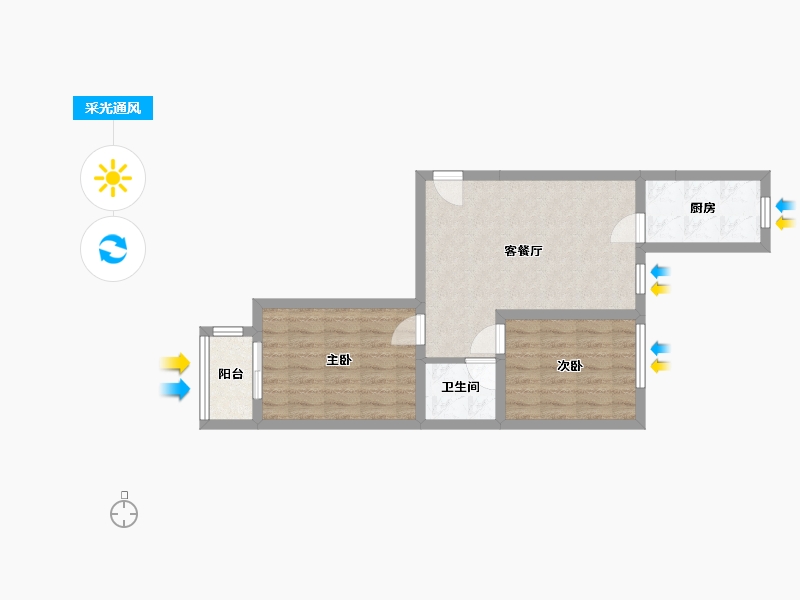 河北省-石家庄市-雅都园-64.00-户型库-采光通风