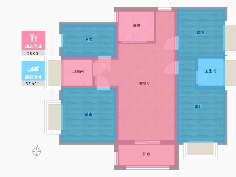 广东省-惠州市-雅德名居-80.00-户型库-动静分区