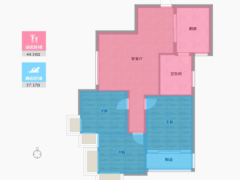 浙江省-杭州市-普金家园-78.66-户型库-动静分区