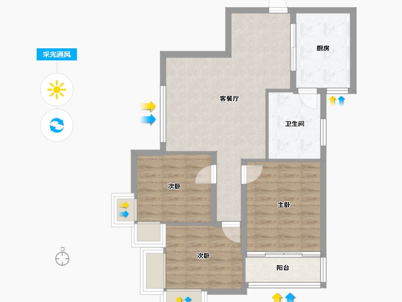 浙江省-杭州市-普金家园-78.66-户型库-采光通风