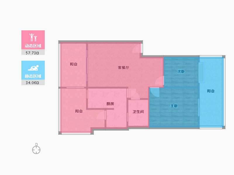 四川省-成都市-美洲花园三期-66.00-户型库-动静分区