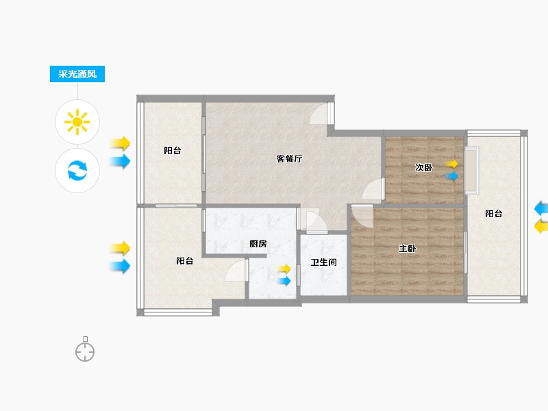 四川省-成都市-美洲花园三期-66.00-户型库-采光通风