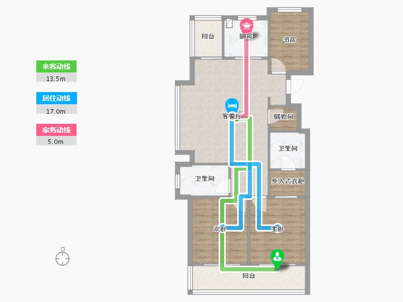 浙江省-宁波市-滨涛府-87.20-户型库-动静线