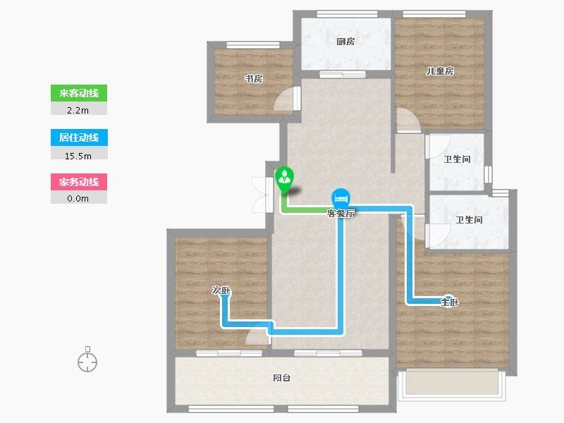 浙江省-杭州市-茗春苑-102.40-户型库-动静线