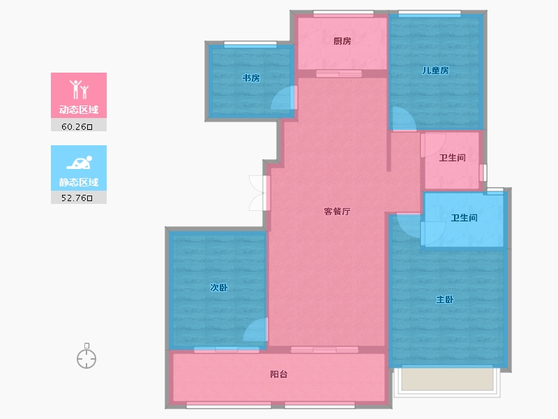 浙江省-杭州市-茗春苑-102.40-户型库-动静分区