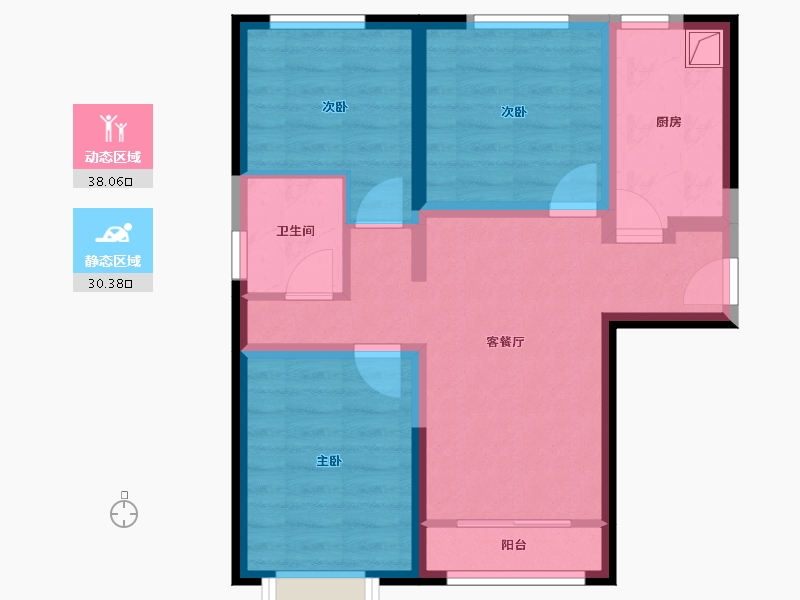 北京-北京市-兴海星光里-71.20-户型库-动静分区