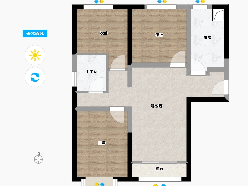 北京-北京市-兴海星光里-71.20-户型库-采光通风