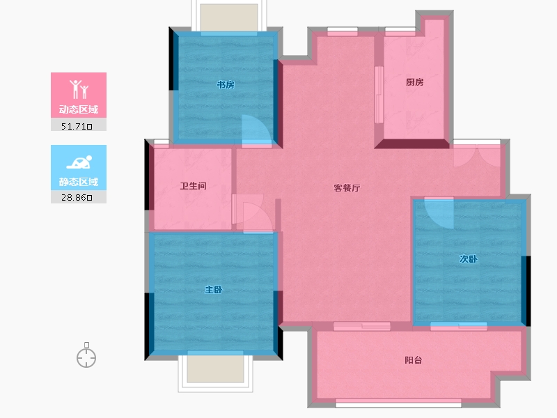 江西省-南昌市-祥云瑞园-71.20-户型库-动静分区