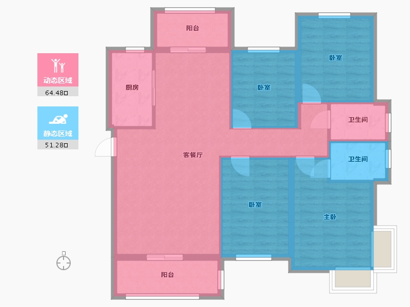 福建省-泉州市-阳光至尊公馆-100.00-户型库-动静分区