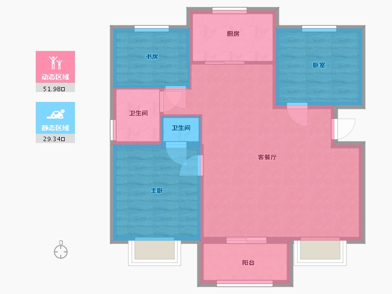 山西省-太原市-万星四季城-84.15-户型库-动静分区