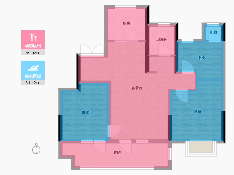 山东省-烟台市-中瑞顶峰云山度-71.55-户型库-动静分区