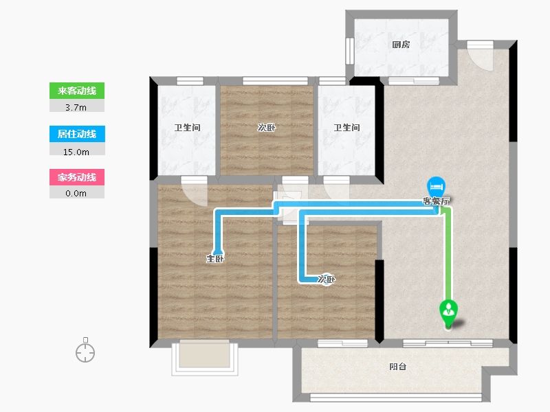 湖北省-黄石市-正信花园-87.71-户型库-动静线