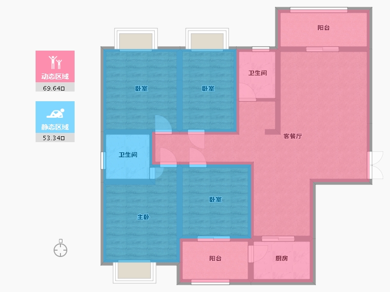 湖南省-衡阳市-五四安置小区-115.20-户型库-动静分区