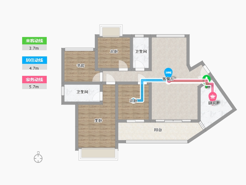 贵州省-遵义市-飞洋世纪城-108.00-户型库-动静线