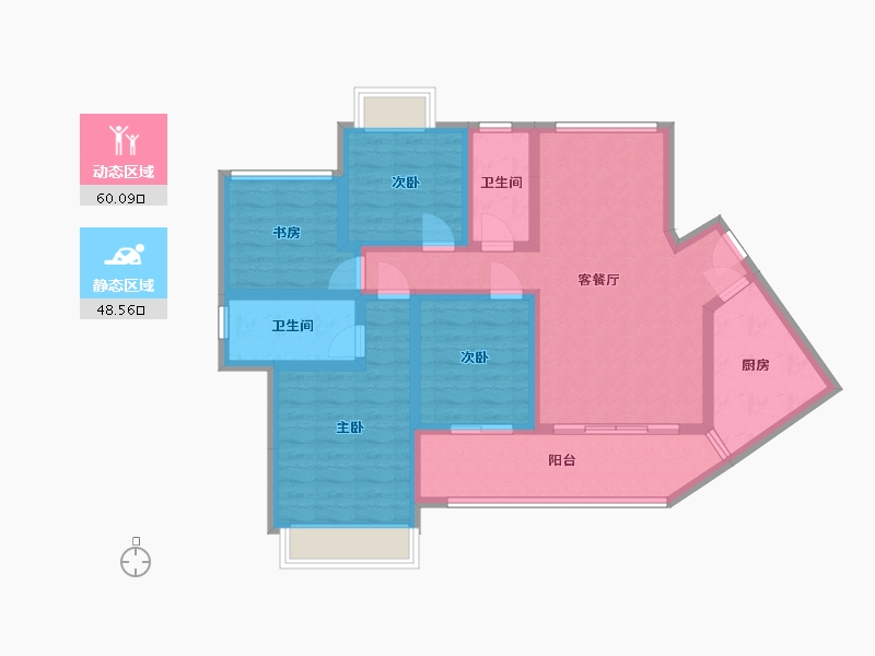 贵州省-遵义市-飞洋世纪城-108.00-户型库-动静分区