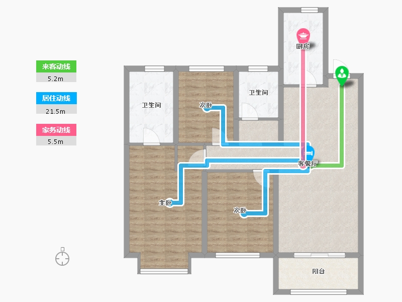 浙江省-绍兴市-东渡玺悦-100.00-户型库-动静线