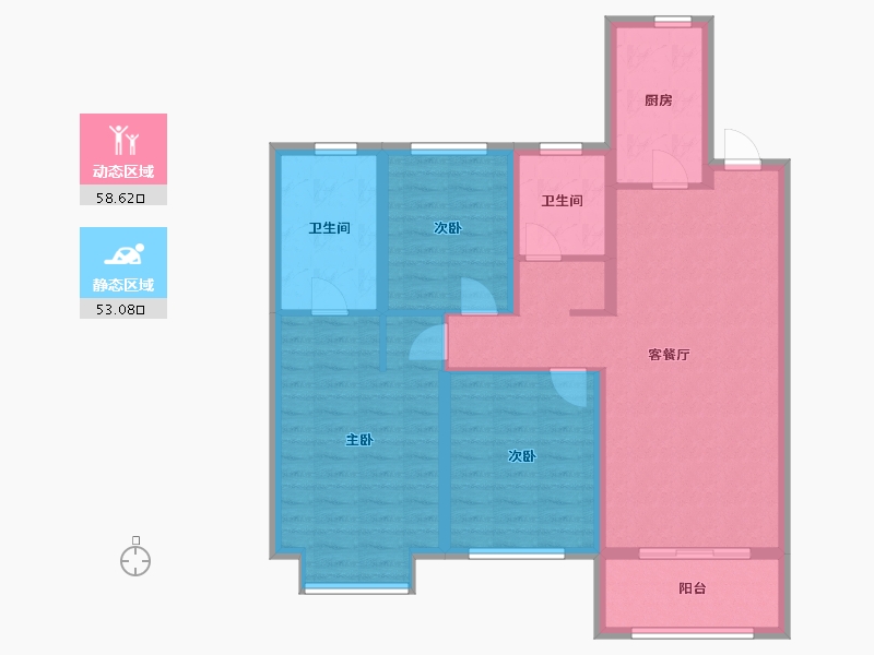 浙江省-绍兴市-东渡玺悦-100.00-户型库-动静分区