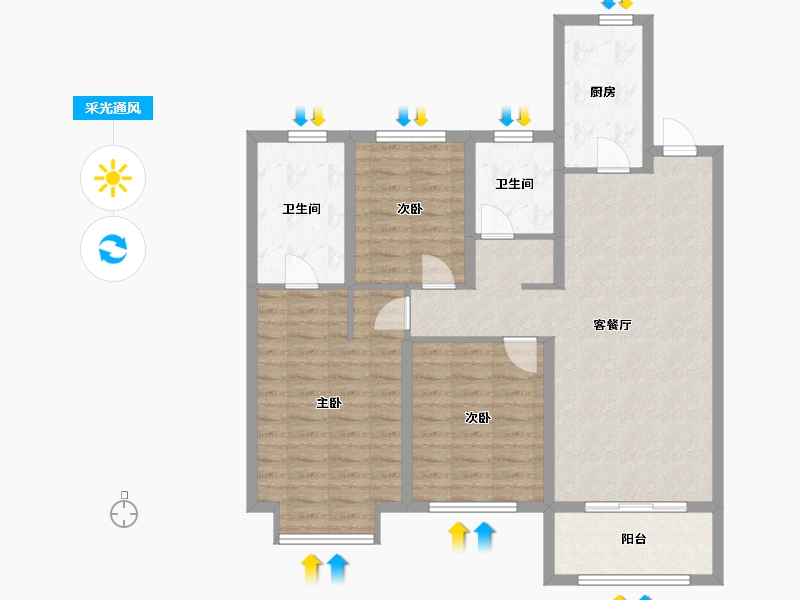 浙江省-绍兴市-东渡玺悦-100.00-户型库-采光通风