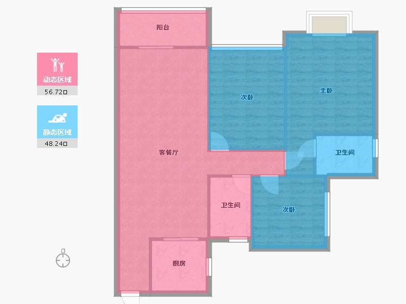 海南省-海口市-中交怡湖雅苑-90.00-户型库-动静分区