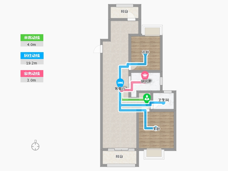 江苏省-苏州市-碧桂园星澜雅苑-74.40-户型库-动静线