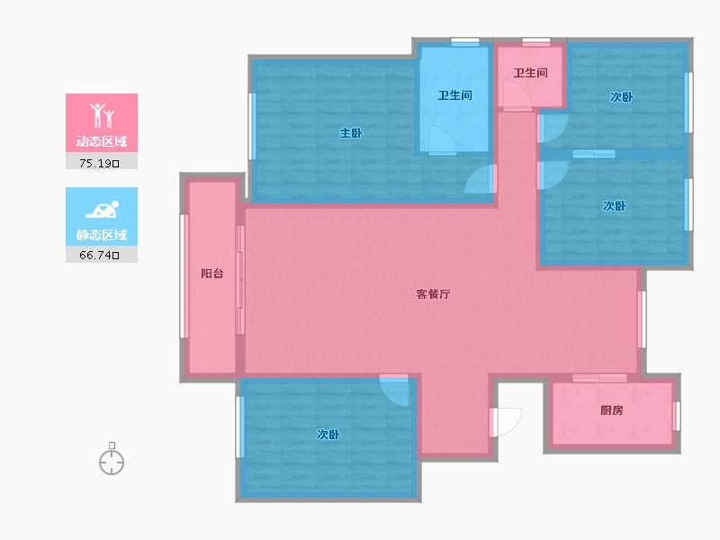 河北省-邢台市-公园城-127.20-户型库-动静分区