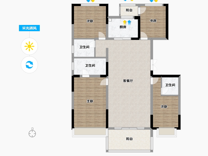 河南省-郑州市-正商珑水上境-144.00-户型库-采光通风