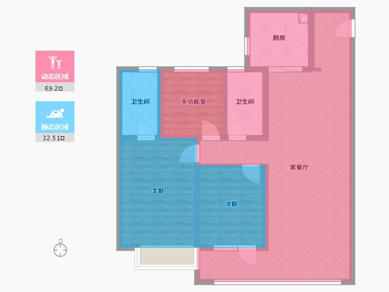 山东省-青岛市-四方小区-102.40-户型库-动静分区