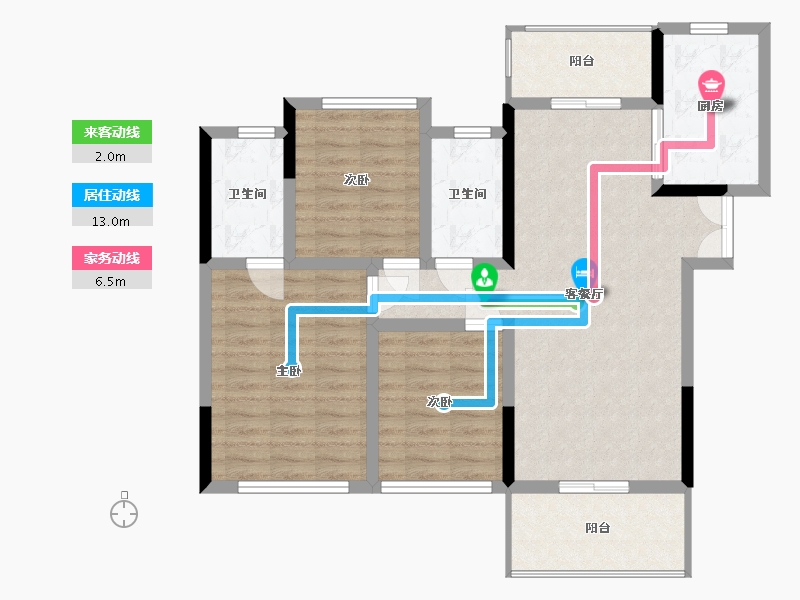 四川省-眉山市-公园华府-83.20-户型库-动静线