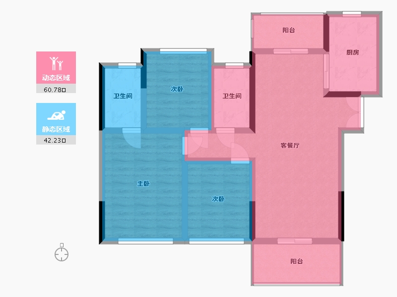 四川省-眉山市-公园华府-83.20-户型库-动静分区