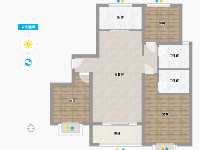 山东省-济宁市-中玮新城-88.00-户型库-采光通风