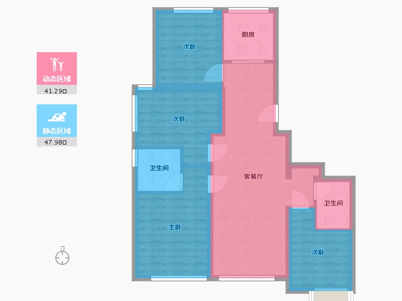 天津-天津市-绿城诚园-96.00-户型库-动静分区