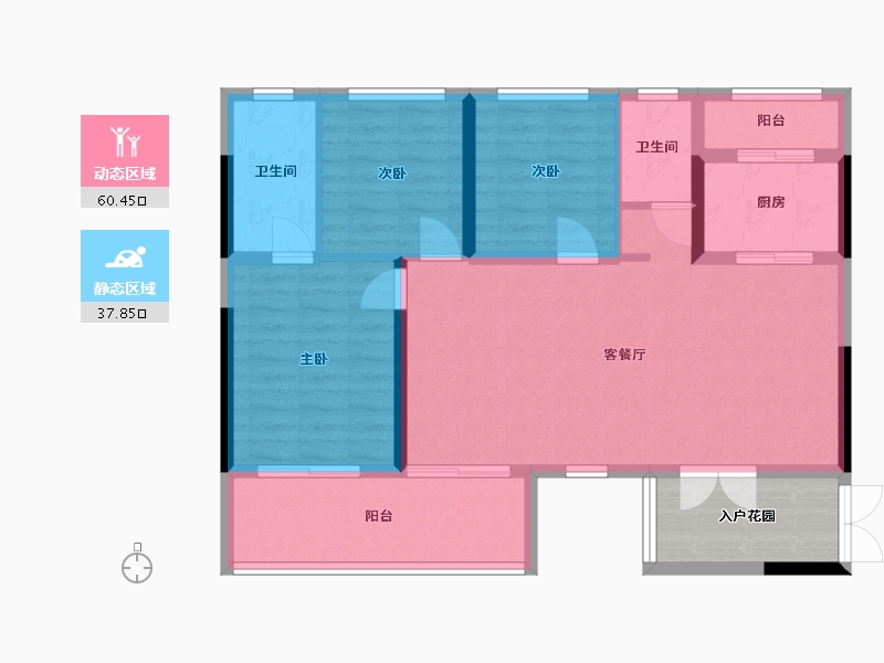 四川省-宜宾市-中铁卓越城-105.60-户型库-动静分区