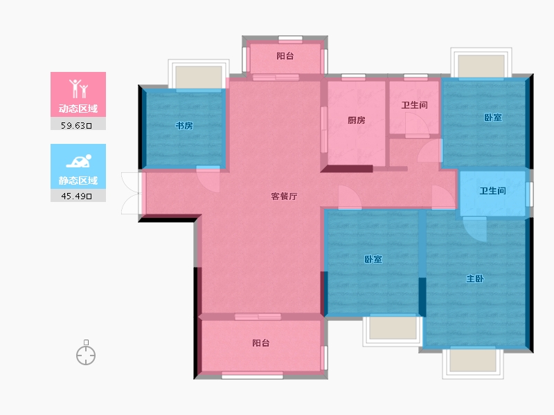 江西省-赣州市-毅德融城-106.50-户型库-动静分区