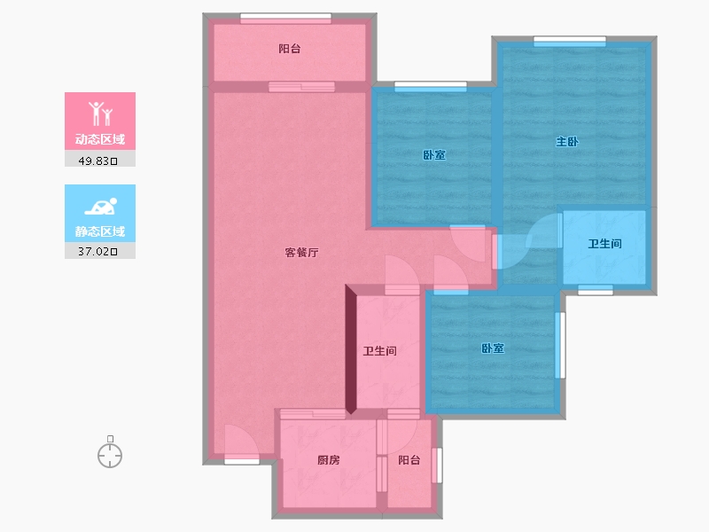 四川省-眉山市-公园华府-76.80-户型库-动静分区