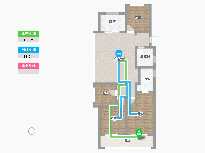 浙江省-杭州市-宸宇府-95.20-户型库-动静线