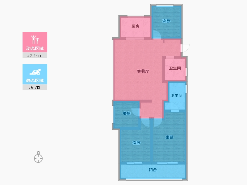 浙江省-杭州市-宸宇府-95.20-户型库-动静分区