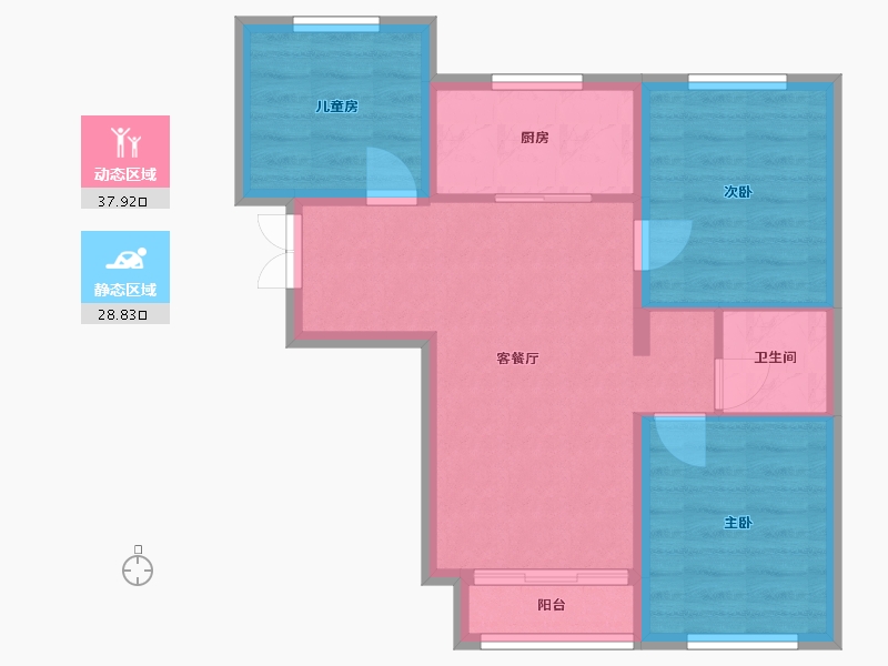 北京-北京市-金隅-67.00-户型库-动静分区