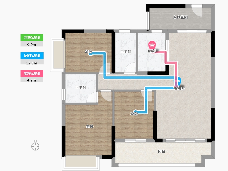 广西壮族自治区-梧州市-泰基巴黎春天-88.80-户型库-动静线