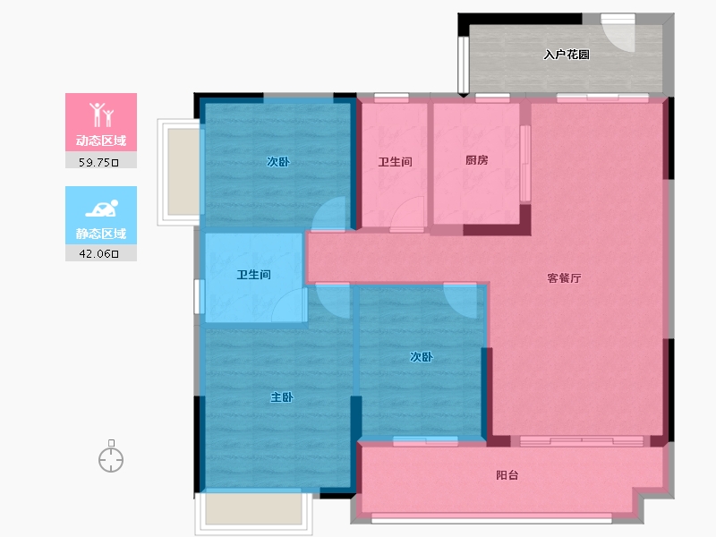 广西壮族自治区-梧州市-泰基巴黎春天-88.80-户型库-动静分区