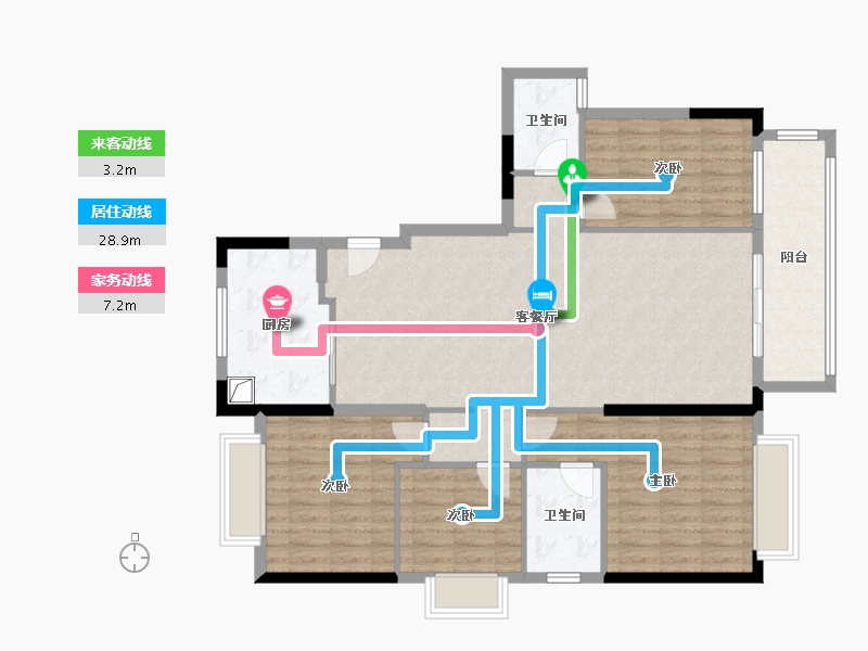 湖北省-襄阳市-外滩云锦-115.54-户型库-动静线