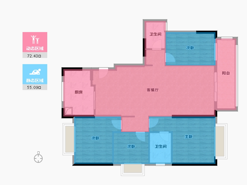 湖北省-襄阳市-外滩云锦-115.54-户型库-动静分区