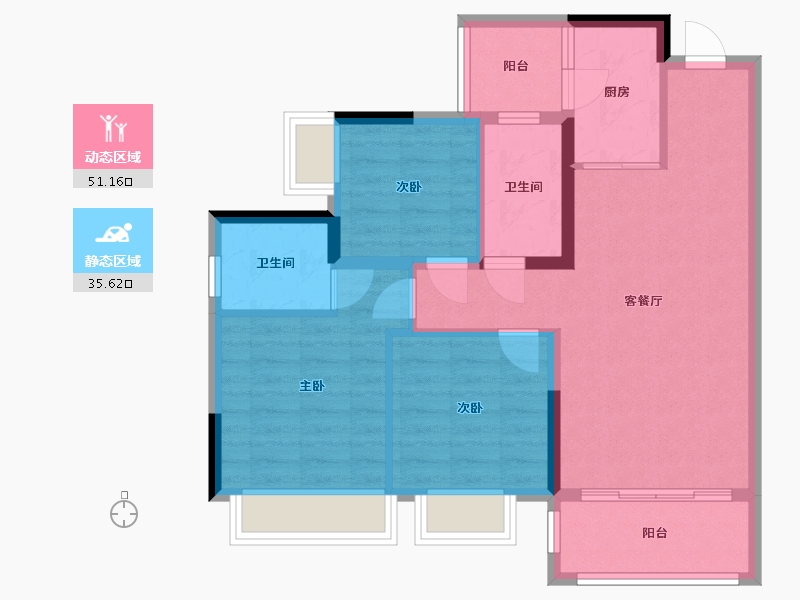 广西壮族自治区-柳州市-云星钱隆学府-80.00-户型库-动静分区